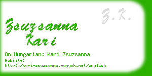 zsuzsanna kari business card